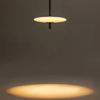 UFO Pendant Light creating circular light pool on floor – warm white illumination