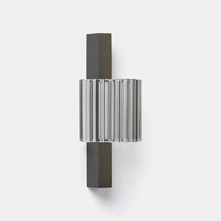 Side angle of Column 250 Wall Lamp showing fluted glass diffuser