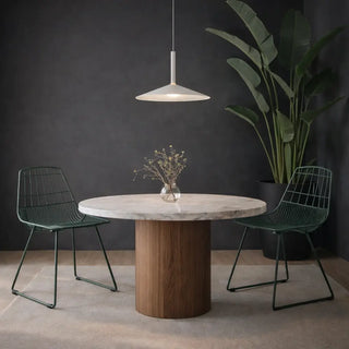 Modern Scandinavian Benito pendant over dining table