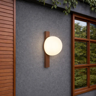 Corten Bernay exterior wall light installed on a contemporary outdoor facade