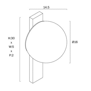 Telbix Bernay exterior wall light dimensions 