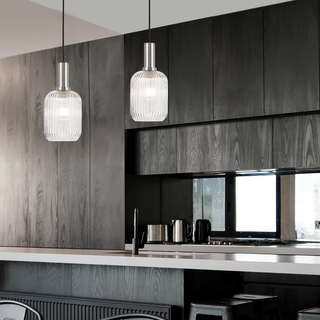 Telbix Bonura Pendant 14 Clear/Nickel, Davoluce Lighting