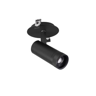 Black recessed artwork spotlight with warm integrated LED illuminated