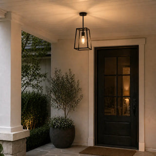 Telbix Cantena 25cm Solid Brass Outdoor Pendant Light Black or Antique Brass