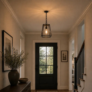 Telbix Cantena 25cm Solid Brass Outdoor Pendant Light Black or Antique Brass