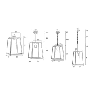 Cantena 25cm Solid Brass Outdoor Pendant Light