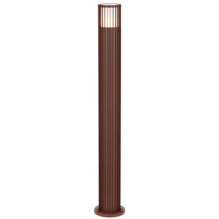 Telbix Cashel Exterior Bollard Light in Weathered Rust finish for landscape lighting