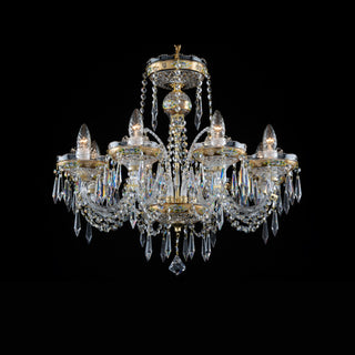 Bohemian Gilded Crystal 8 Light Chandelier