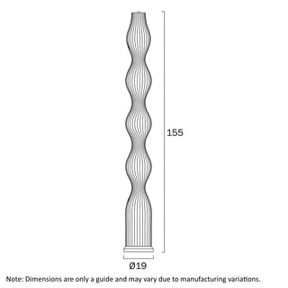 elbix Cholla Floor Lamp technical drawing 155cm height 19cm diameter dimensions