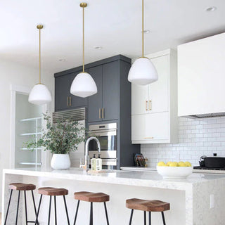 CIOTOLA4: Interior Tipped Dome Frosted Glass Pendant Lights. Davoluce Lighting