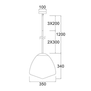 CLA CIOTOLA: Interior Tipped Large Dome Frosted Glass Pendant Lights