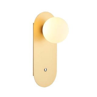 CLA Ovalis Wall Light in gold with opal diffuser and built-in switch