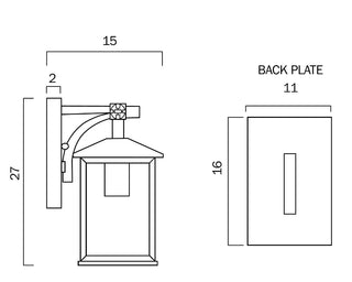 TELBIX COBY 15 SOLID BRASS EXTERIOR WALL LIGHT