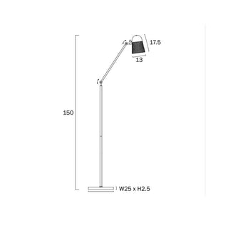 Telbix Cadena Adjustable Floor Lamp mewasurements