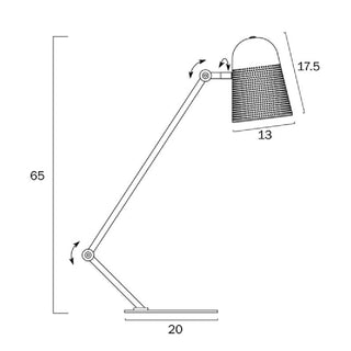 Telbix cadena table lamp measurements