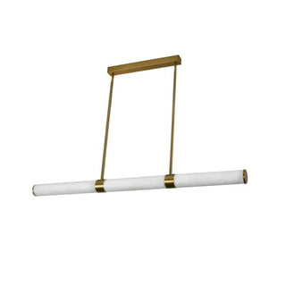 BOWER 1232mm Linear Alabaster Pendant Light – Brass