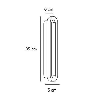 Cavara wall light dimensions 350mm by 80mm with 50mm projection