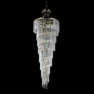 Extra Large Crystal chandelier Australia, Extra large foyer chandeliers Sydney, large foyer lighting for high ceilings, Chandelier for high ceiling dining room, Spiral crystal chandelier Melbourne. Davoluce Lighting 