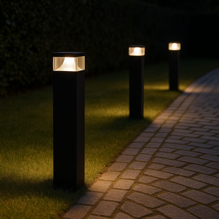 HV1628T-BLK-SQ – Divad 600mm Black Square LED Bollard Light (240V / 24V)