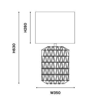 Cora Table Lamp – technical drawing Ø35 × H63cm