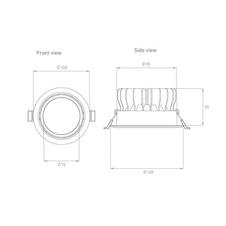 Brightgreen D000.CL Curve LED Downlight. D900.CL-CR-3K-50-S