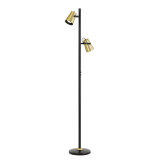 Telbix Deny Floor Lamp Black and Matte Brass