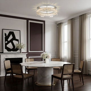 Erika gold crystal ceiling light living room installation modern luxury interior