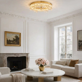 Erika crystal ceiling light installed in living room low ceiling lighting