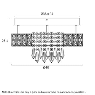 Erika CTC ceiling light technical drawing 40cm diameter dimensions