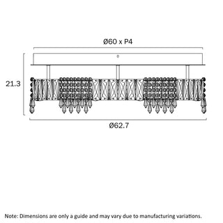 Erika CTC ceiling light technical drawing 60cm diameter dimensions