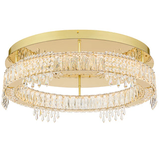 Erika gold ceiling light close up crystal prism detail illuminated