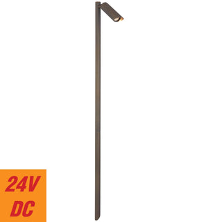 Elsen Post Light in Antique Brass finish, 24V adjustable outdoor garden light.