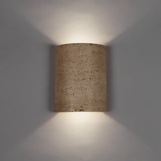 Telbix Etruso wall light beige textured finish up down lighting architectural wall detail