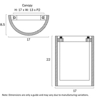 Telbix Etruso Travertine Wall Light measurements