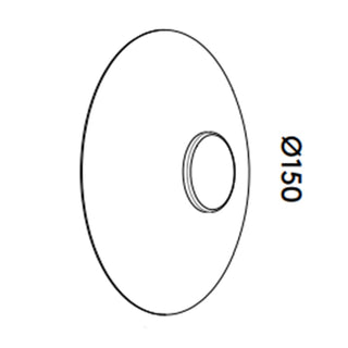 Technical drawing – Eclipse 150 Wall Lamp dimensions Ø150mm