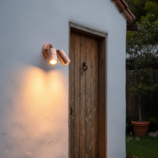 Eglo Copper Fremantle 2 Light Adjustable Spot Light fixture on a white background