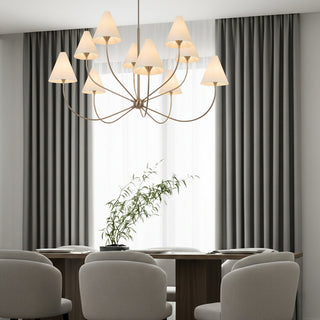 Telbix Farnix fabric shade chandelier for dining room lighting