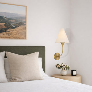 Telbix Farnix bedside wall light installed beside a modern bedroom