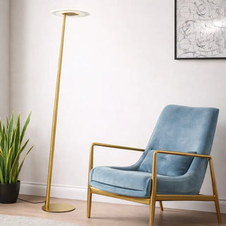 Telbix Faro LED Floor Lamp Antique Gold lifestyle image
