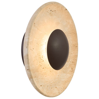 Travertine wall sconce with bronze centre modern decorative wall lighting