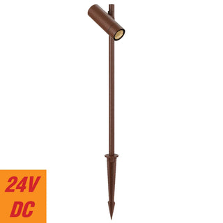 Flank 24V LED Garden Spike Light in Rust finish – low voltage outdoor light