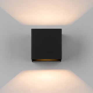 Telbix Flip II exterior wall light in black with symmetrical up and down light distribution