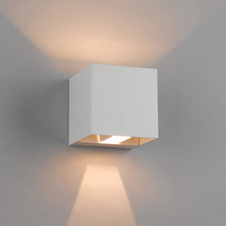 Telbix Flip II exterior wall light in white with adjustable up and down light beams