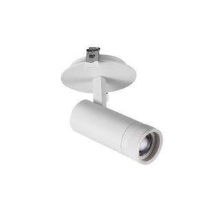 White directional recessed spotlight with adjustable 15 to 50 degree beam