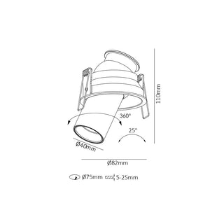 Fuoco In & Out Adjustable Downlight