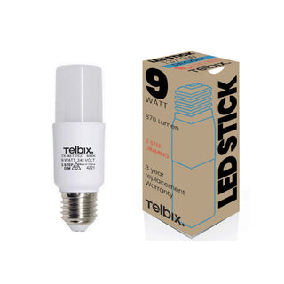 9W T37 Opal Stick LED Globe – 3 Step Dimming (E27)