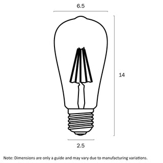 8W Clear Pilot LED Globe – Dimmable (E27)