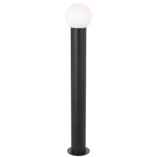Telbix Gorem outdoor bollard light black with opal sphere
