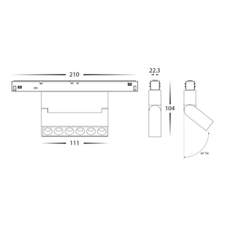 48V DC Magnetic Track Linear Spotlight – 6W / 12W