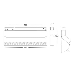 48V DC Magnetic Track Linear Spotlight – 6W / 12W